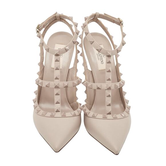 Valentino Garavani NIB Dusty Pink Leather Rockstud Caged Heels Pumps 38 NEW - Picture 3 of 8